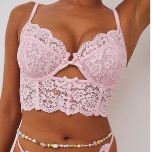 For Love And Lemons Pink Lace bustier